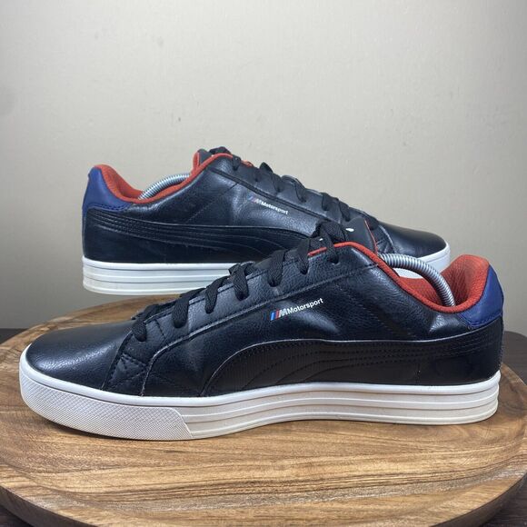 Puma BMW MotorSport Smash Vulc V3 Mens Black and Blue Size 13 Leather Shoes - Picture 5 of 9